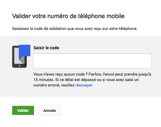 Google+ : URL personnalisée - Numéro de téléphone mobile - Code