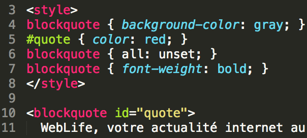 Propriété CSS - all: unset;