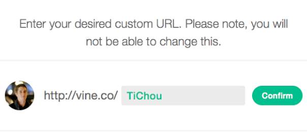 Vine : URL personnalisée - Choix