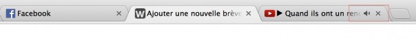Chrome : Icone son dans onglet