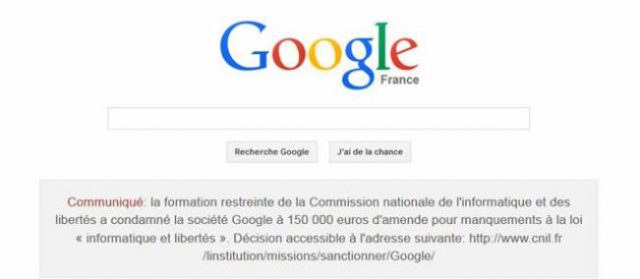 Google : Condamnation par la CNIL