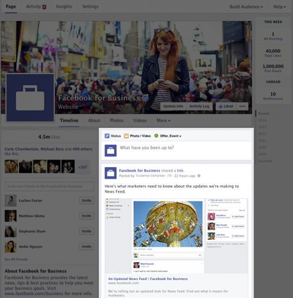 Pages Facebook : Nouveau design - Posts