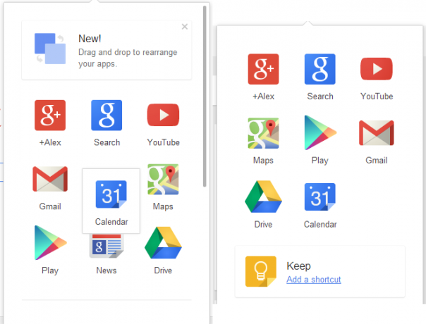 Google : Personnalisation du menu de navigation