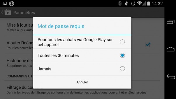 Update sécurité Google Play