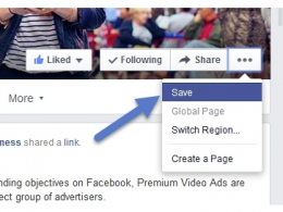 Facebook : Page entreprise - Bouton sauvegarder