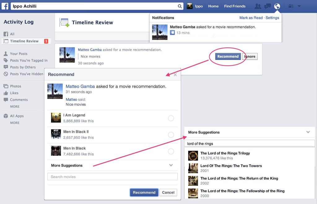 Facebook : Demandez des recommandations à vos amis - WebLife