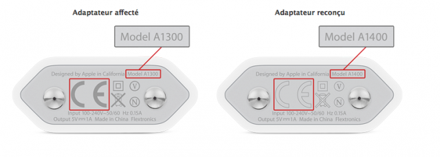 Apple Chargeur défectueux