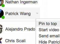 Google Hangouts : Contacts connectés & épinglés