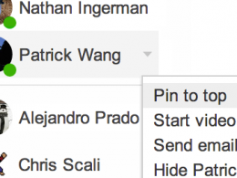 Google Hangouts : Contacts connectés & épinglés