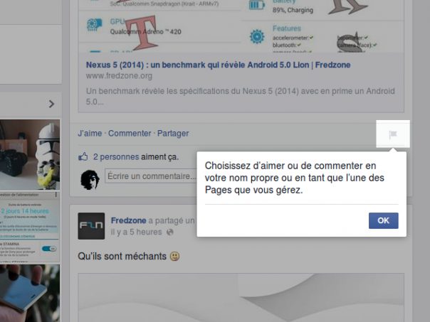 Facebook : Attribution des like et commentaires