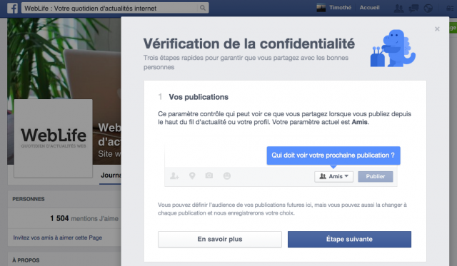 Facebook privacy checkup