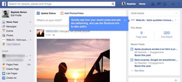 Facebook : Widget de stats de pages