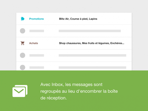 Google Inbox : Catégories