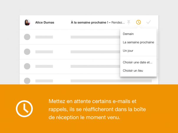 Google Inbox : Mise en attente