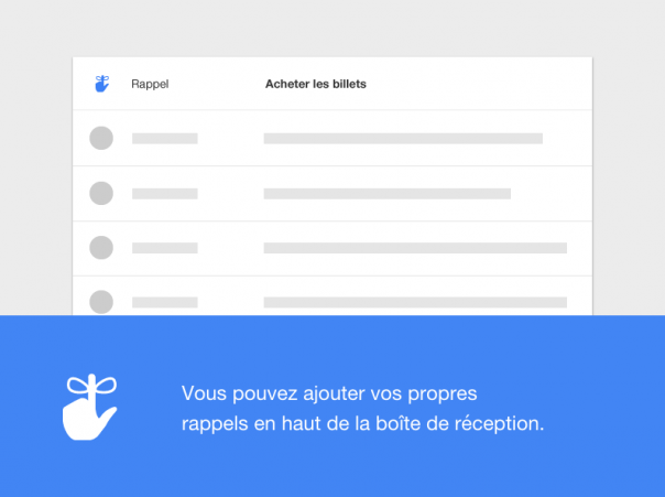 Google Inbox : Rappel de tâche