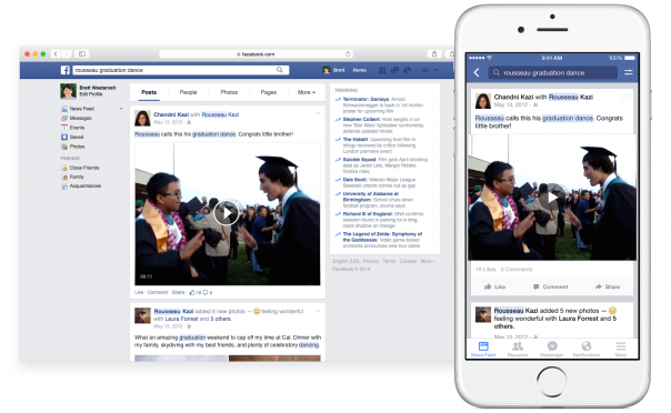 Facebook : Graph Search - Recherche de publications sur desktop