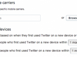 Twitter : Publicité mobile - Options de ciblage