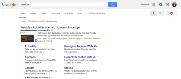 Google sans la barre de navigation noire