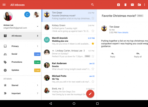 Gmail : Inbox unifiée