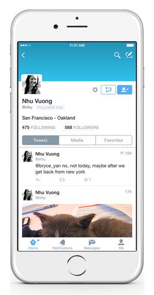 Twitter : Application mobile - Messages privés