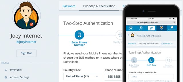 WordPress.com : Double authentification