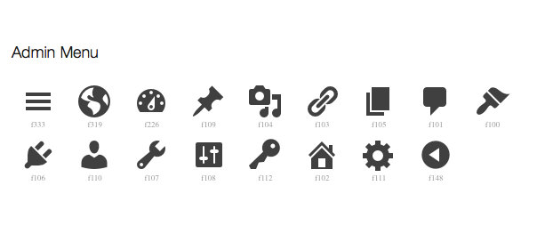 WordPress Dashicons