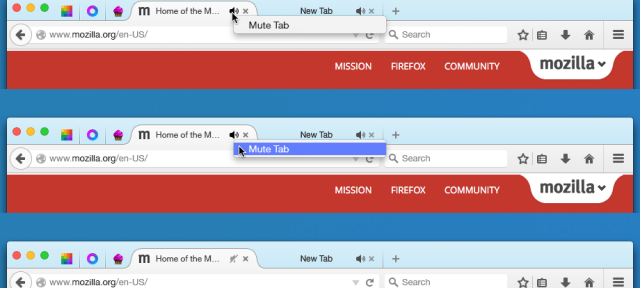 Firefox : Indicateur audio des onglets