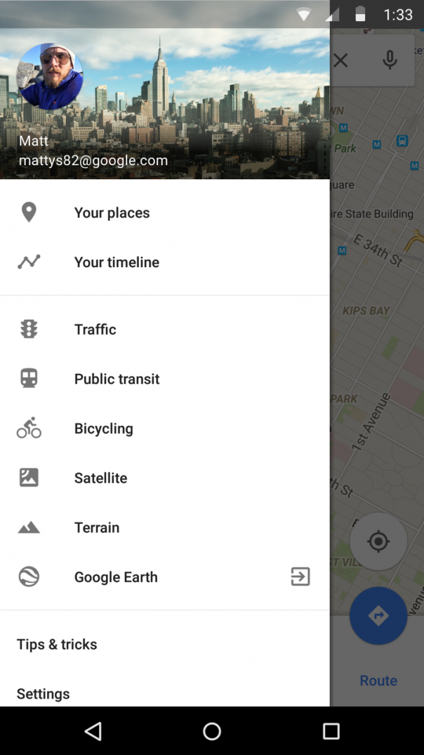 Google Maps Timeline