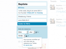 Twitter : Date de naissance