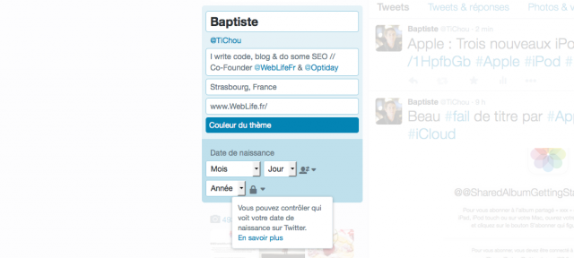 Twitter : Date de naissance