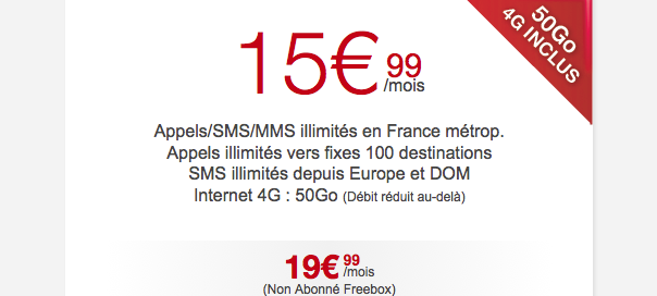 Free Mobile : 50Go en 4G