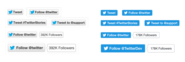 Twitter : Nouveaux boutons Tweet & Follow - 2015