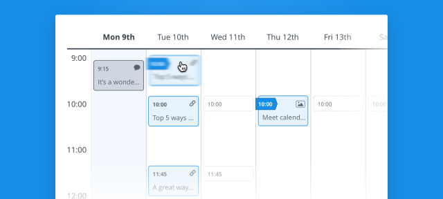 Buffer : Calendrier de publications