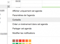 Google Agenda : Corbeille