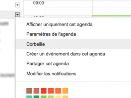 Google Agenda : Corbeille