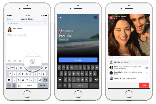 Facebook : Streaming vidéo live