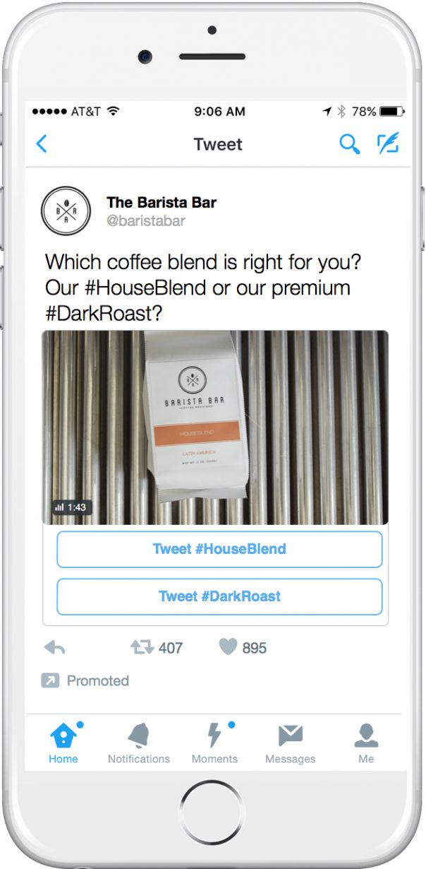 Twitter : Conversational ads - Annonce