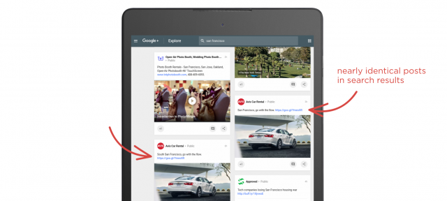 Google Plus : Doublons dans le moteur de recherche