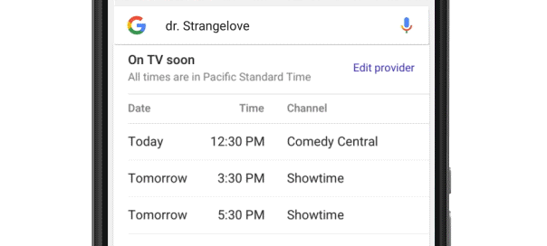 Google : Programme TV live