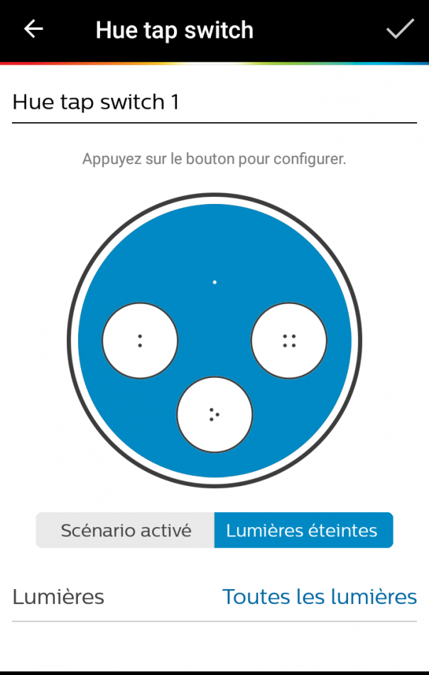 Philips Hue Tap paramétrage