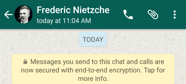 WhatsApp : Chiffrement des messages
