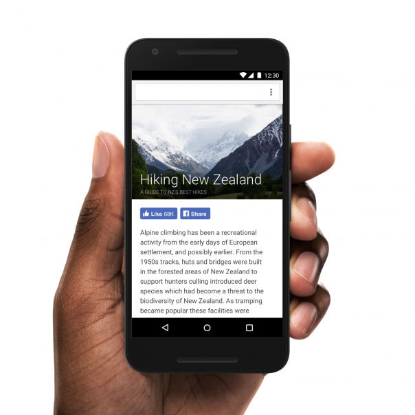 Facebook : Boutons sur mobile