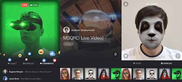 Facebook Live : Filtres MSQRD