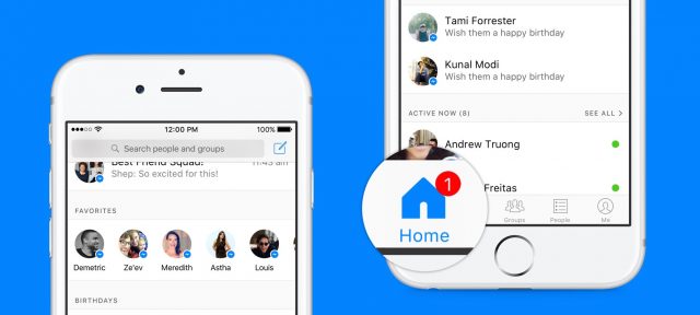 Facebook Messenger : Accueil de la messagerie