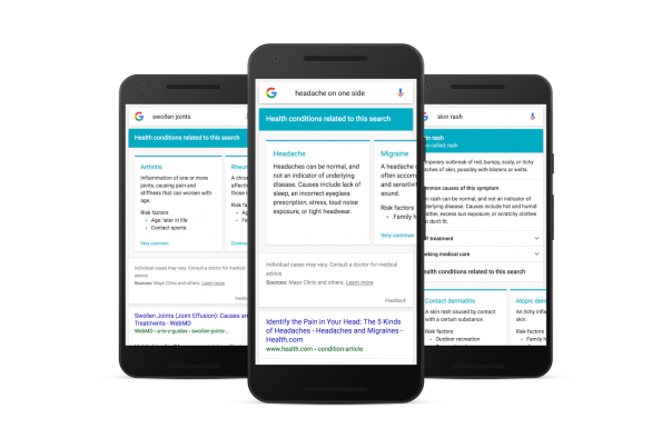 Google : Recherches de symptômes médicaux