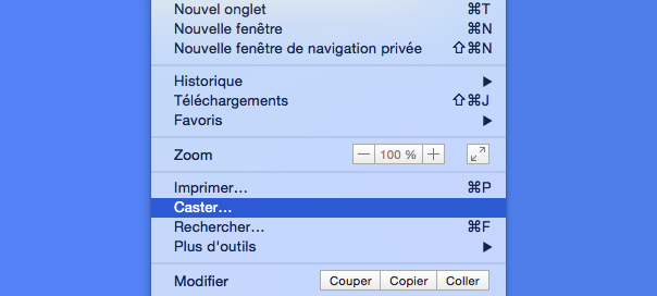 Google Chrome : Caster