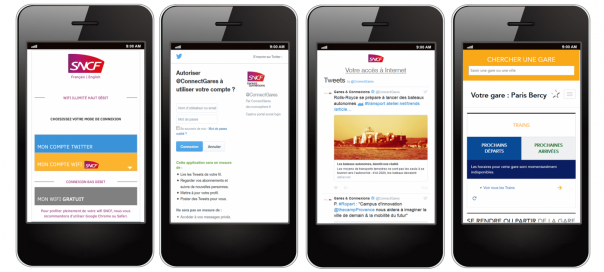 SNCF : Processus d'authentification Twitter pour l'accès au Wifi