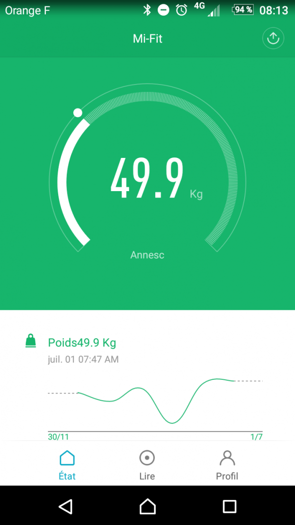 Balance connectée Xiaomi - Poids