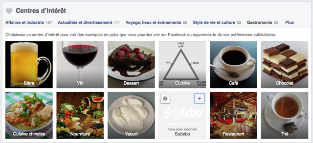 Tri Centres d'intérêt Facebook