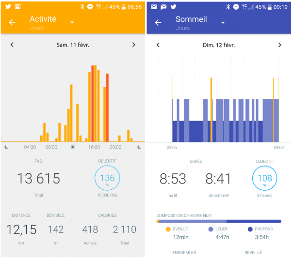 screenshot withings activité health mate